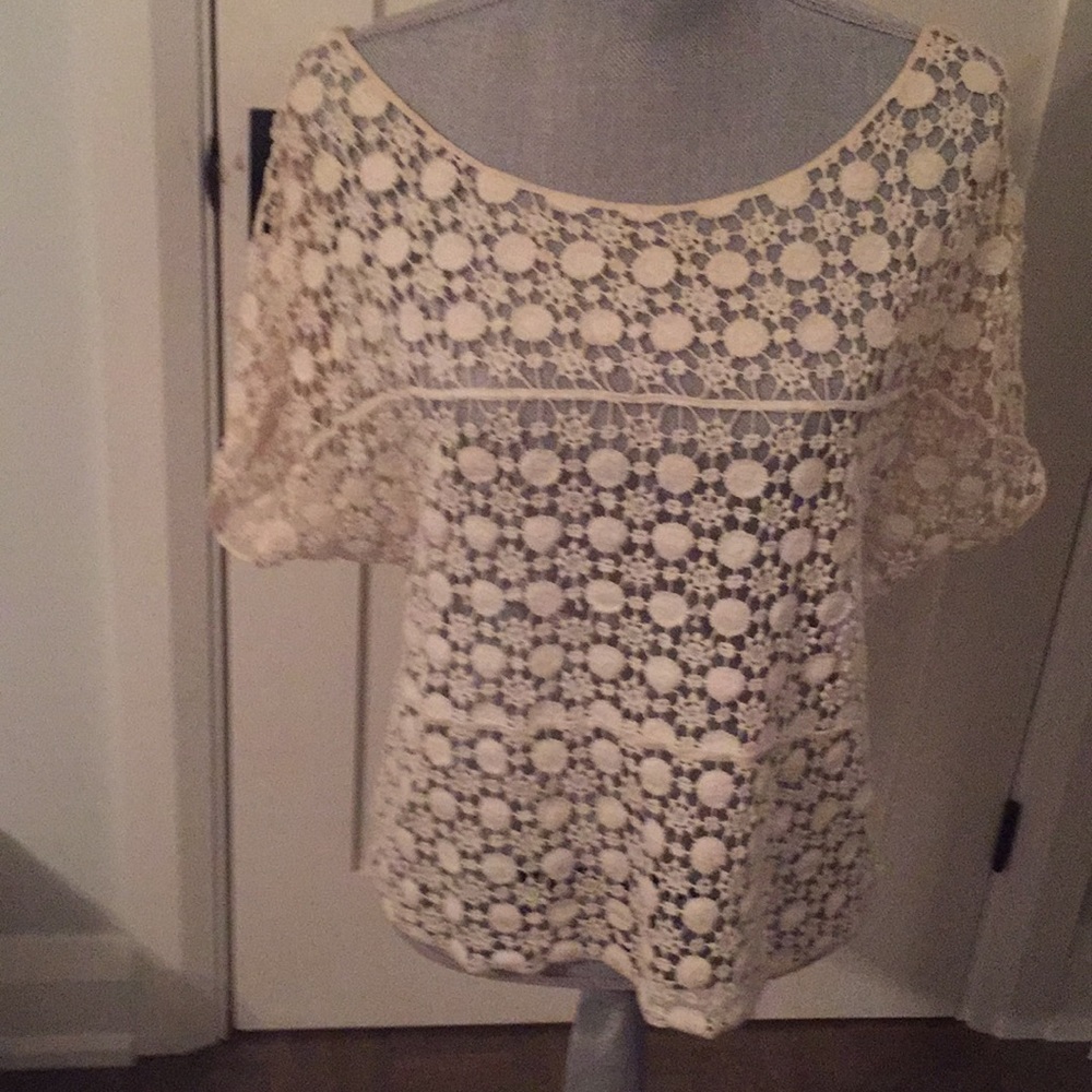 See through lace tee